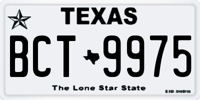 TX license plate BCT9975