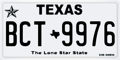TX license plate BCT9976