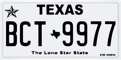 TX license plate BCT9977