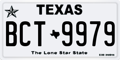 TX license plate BCT9979