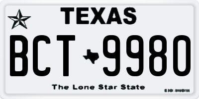 TX license plate BCT9980