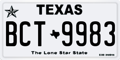 TX license plate BCT9983