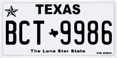TX license plate BCT9986