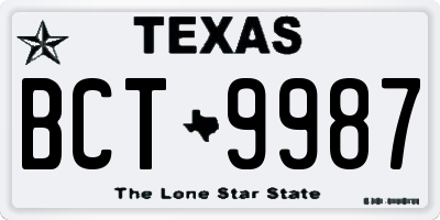 TX license plate BCT9987