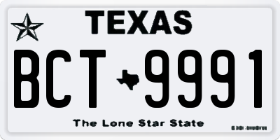 TX license plate BCT9991
