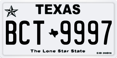 TX license plate BCT9997
