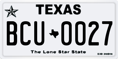 TX license plate BCU0027
