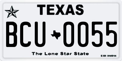 TX license plate BCU0055