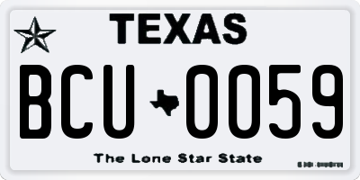 TX license plate BCU0059