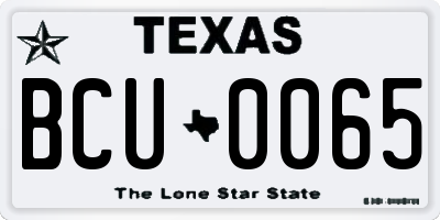 TX license plate BCU0065