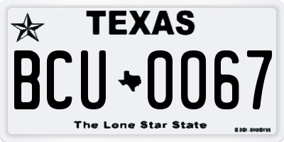 TX license plate BCU0067