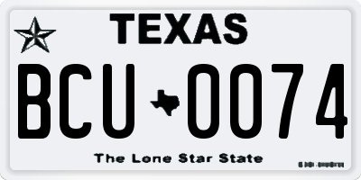 TX license plate BCU0074