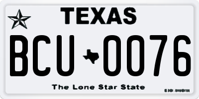 TX license plate BCU0076