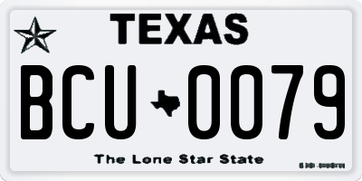 TX license plate BCU0079