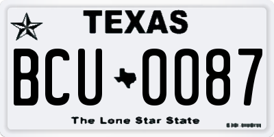TX license plate BCU0087
