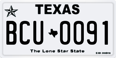 TX license plate BCU0091