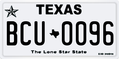 TX license plate BCU0096