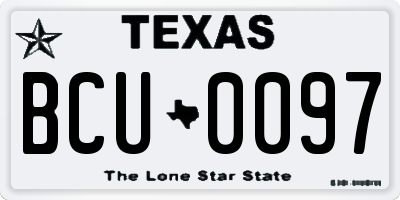 TX license plate BCU0097
