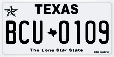 TX license plate BCU0109