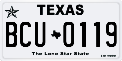 TX license plate BCU0119