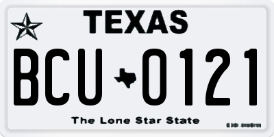 TX license plate BCU0121