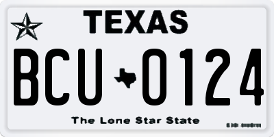 TX license plate BCU0124