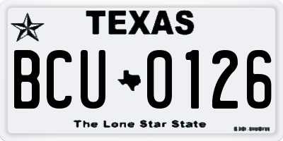 TX license plate BCU0126