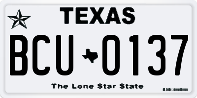 TX license plate BCU0137