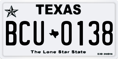 TX license plate BCU0138