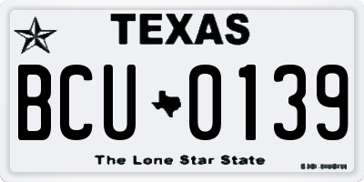 TX license plate BCU0139