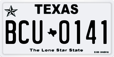 TX license plate BCU0141