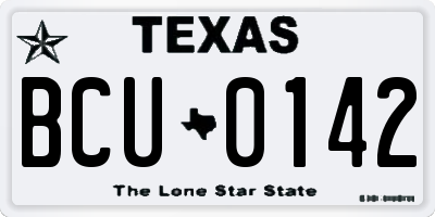 TX license plate BCU0142