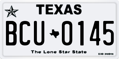 TX license plate BCU0145
