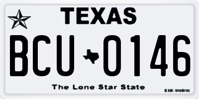TX license plate BCU0146