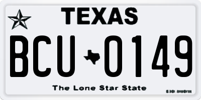 TX license plate BCU0149