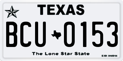 TX license plate BCU0153