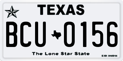 TX license plate BCU0156