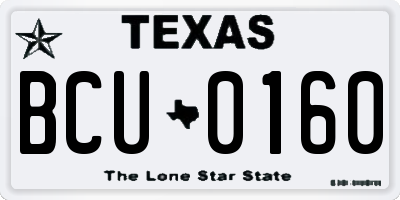TX license plate BCU0160
