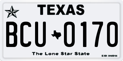 TX license plate BCU0170