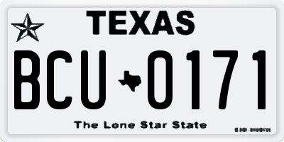 TX license plate BCU0171