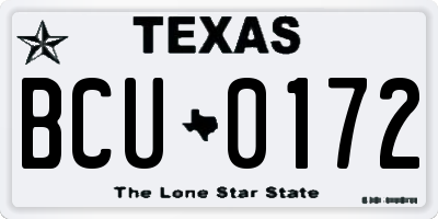 TX license plate BCU0172