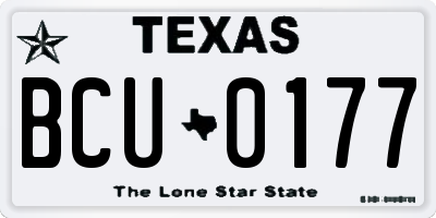 TX license plate BCU0177