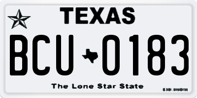 TX license plate BCU0183