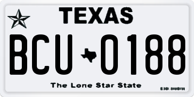 TX license plate BCU0188