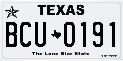 TX license plate BCU0191