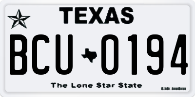 TX license plate BCU0194