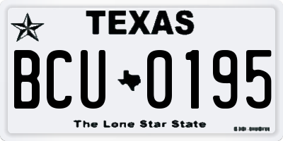 TX license plate BCU0195