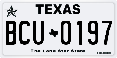 TX license plate BCU0197