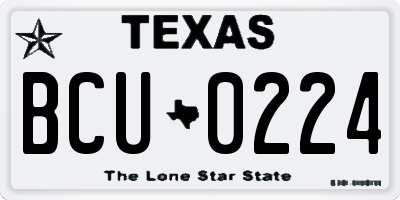 TX license plate BCU0224