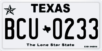 TX license plate BCU0233